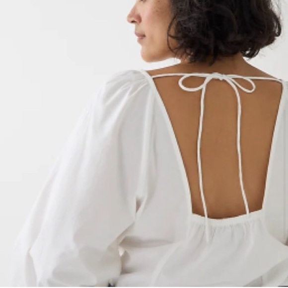 J. Crew Tie-back top in stretch cotton poplin blend - Picture 3 of 10